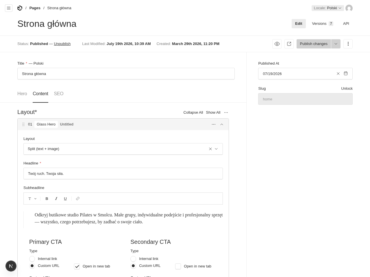 Panel Payload CMS — edycja treści