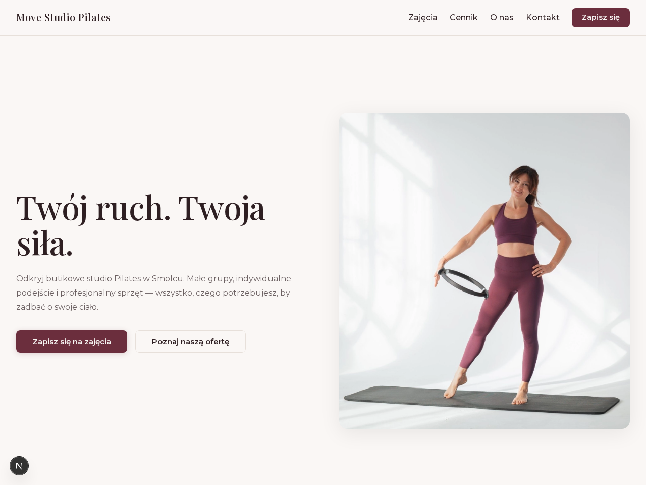Move Studio — strona główna, desktop